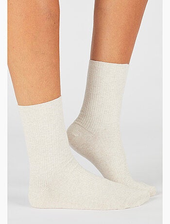Lot de 2 paires de chaussettes maille côtelée coton biologique - Damart