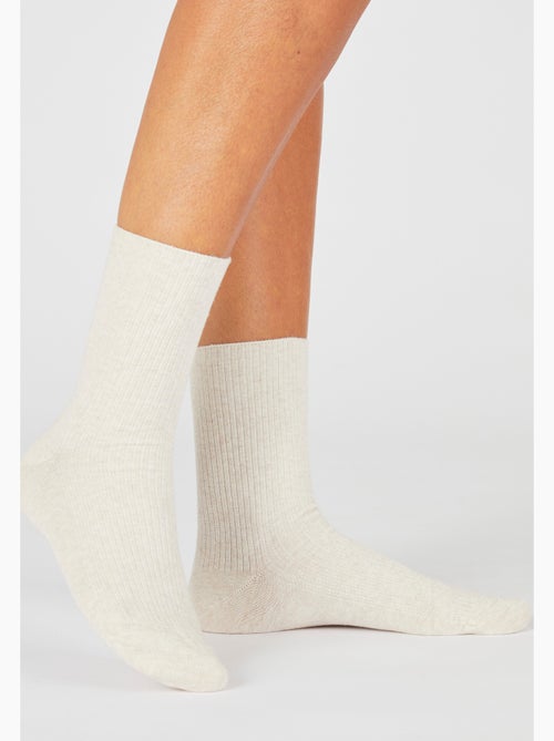 Lot de 2 paires de chaussettes maille côtelée coton biologique - Damart - Kiabi