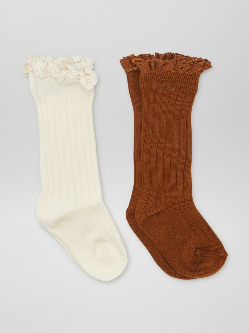 Lot de 2 paires de chaussettes Marron - Kiabi