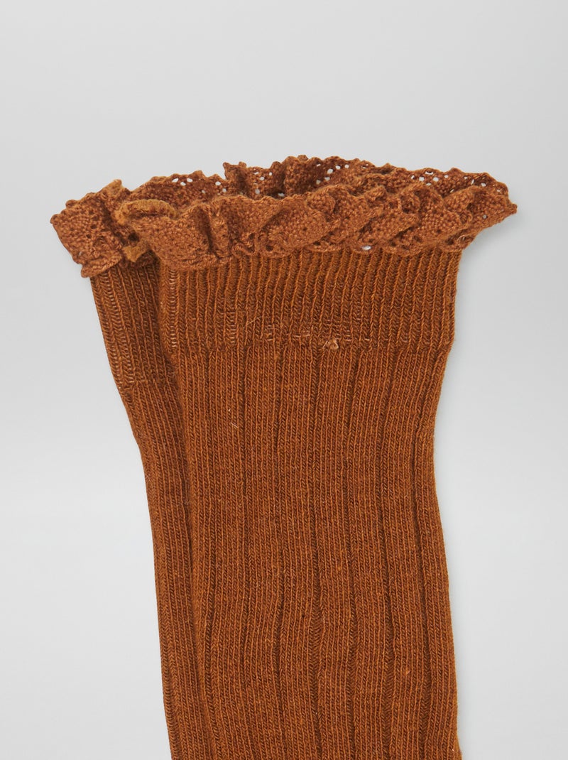 Lot de 2 paires de chaussettes Marron - Kiabi
