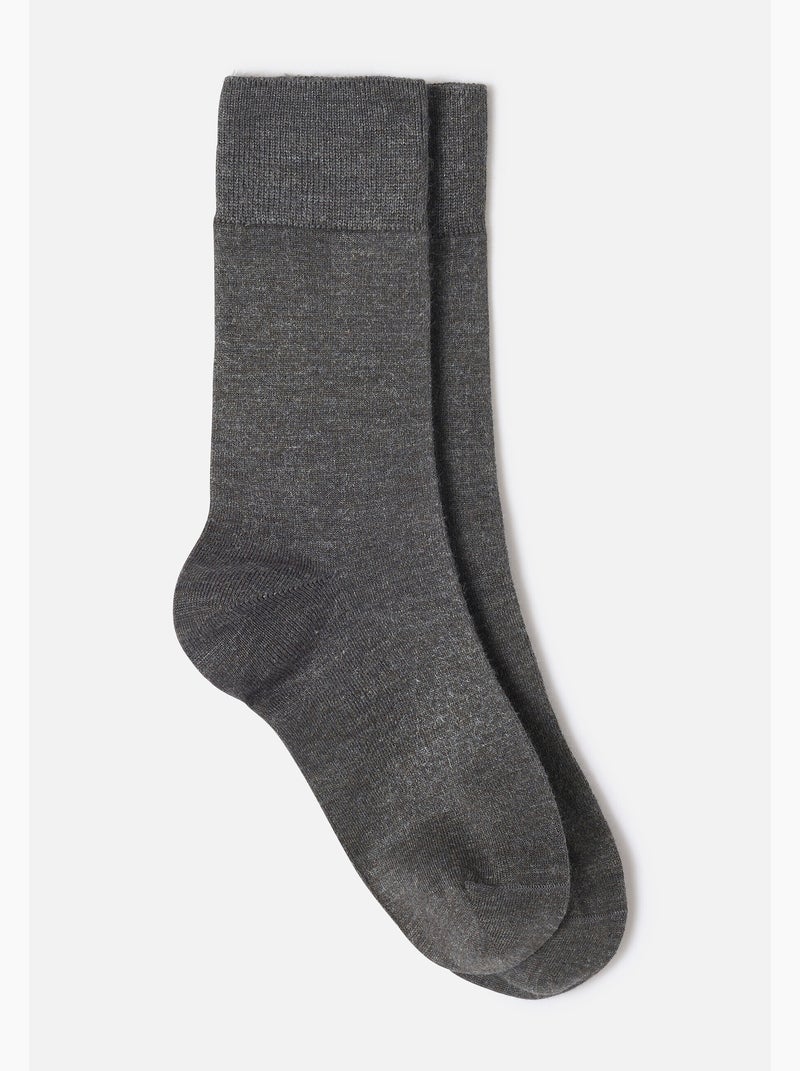 Lot de 2 paires de chaussettes mélange Thermolactyl et soie - Damart Gris - Kiabi