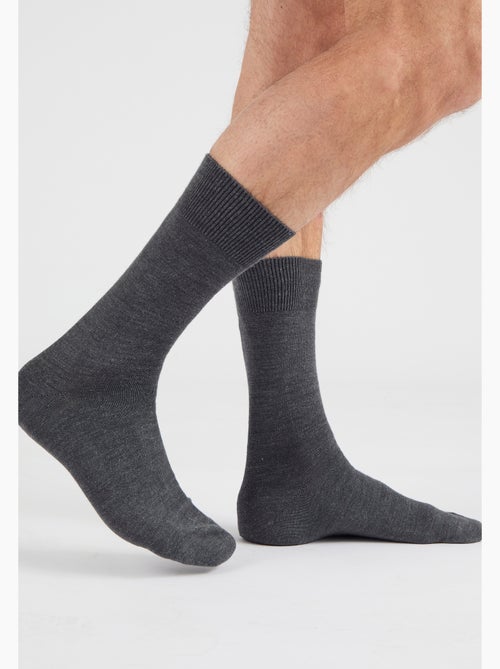 Lot de 2 paires de chaussettes mélange Thermolactyl et soie - Damart - Kiabi