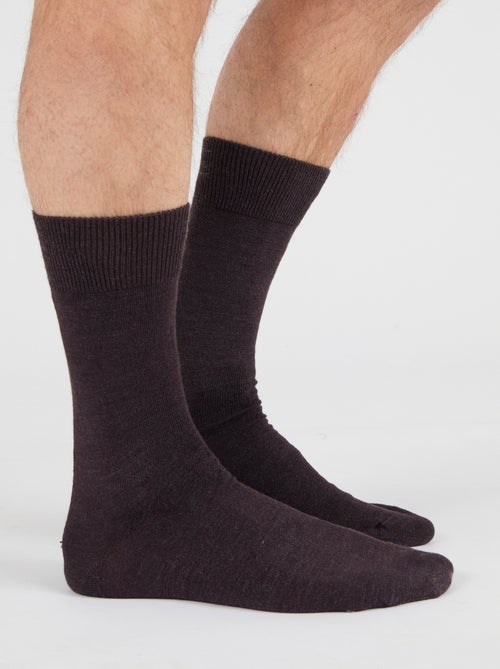 Lot de 2 paires de chaussettes mélange Thermolactyl et soie - Damart - Kiabi