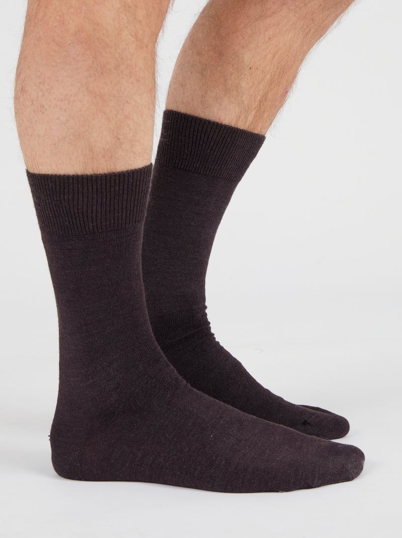 Lot de 2 paires de chaussettes mélange Thermolactyl et soie - Damart Marron - Kiabi