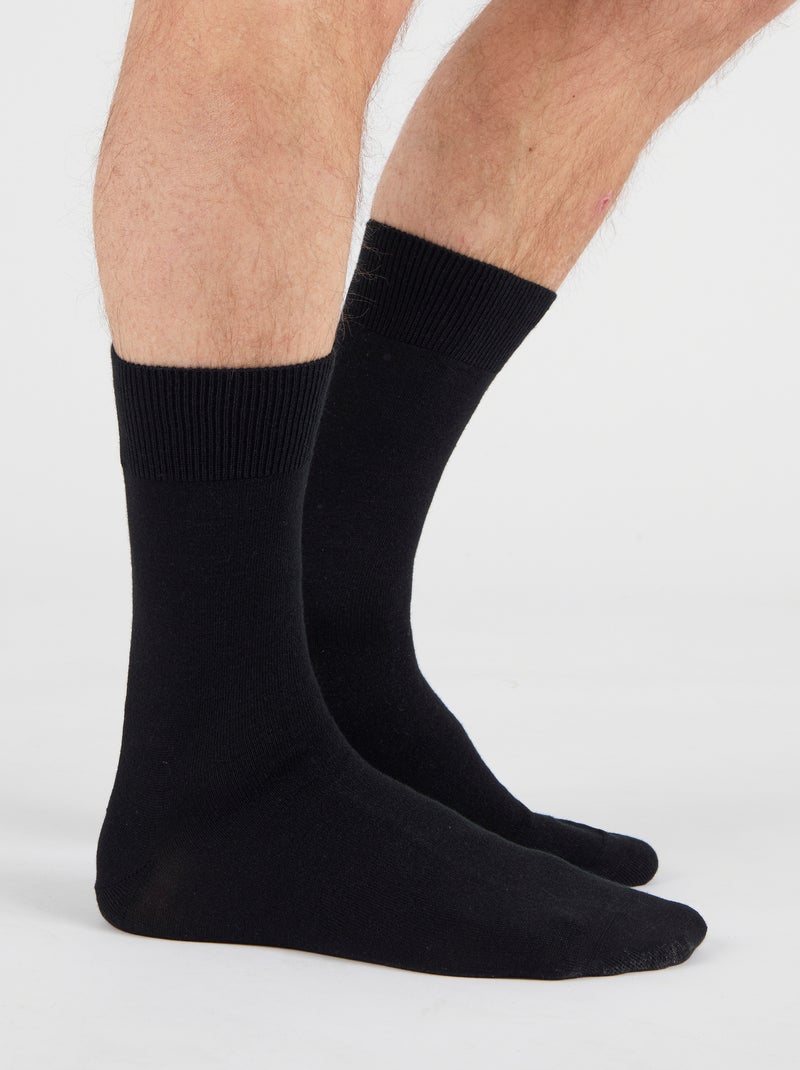 Lot de 2 paires de chaussettes mélange Thermolactyl et soie - Damart Noir - Kiabi