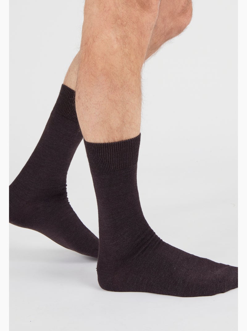 Lot de 2 paires de chaussettes mélange Thermolactyl et soie mixtes - Damart Marron - Kiabi
