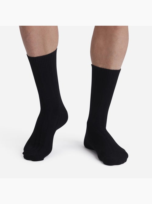 Lot de 2 paires de Chaussettes Mi-Hautes Bambou - Kiabi