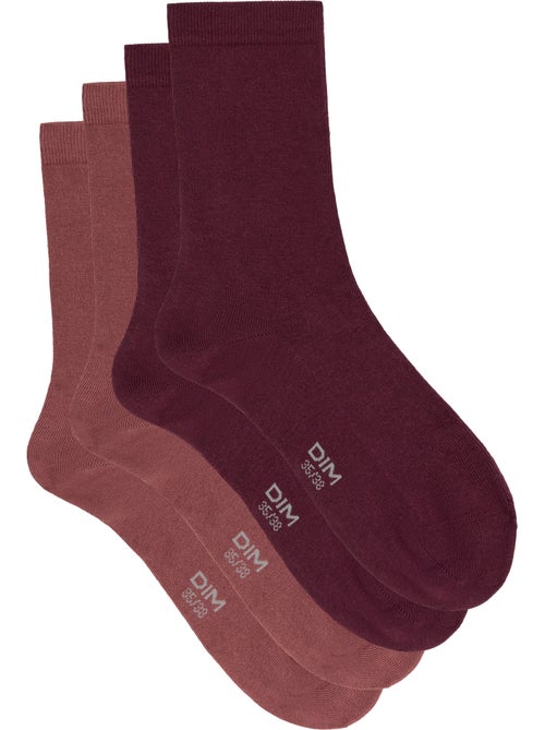Lot de 2 paires de chaussettes mi-hautes basique coton - Kiabi Lot de 2 paires de chaussettes mi-hautes basique coton - Kiabi