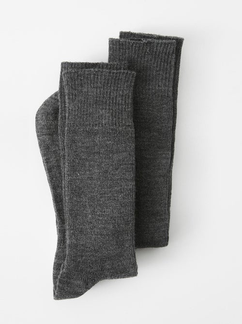 Lot de 2 paires de chaussettes mixtes Thermolactyl maille laineuse - Damart - Kiabi