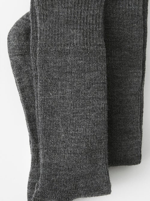 Lot de 2 paires de chaussettes mixtes Thermolactyl maille laineuse - Damart - Kiabi