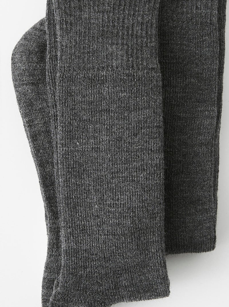 Lot de 2 paires de chaussettes mixtes Thermolactyl maille laineuse - Damart Gris - Kiabi