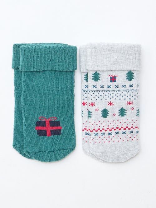 Lot de 2 paires de chaussettes naissance - Kiabi