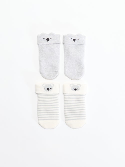Lot de 2 paires de chaussettes naissance - Kiabi