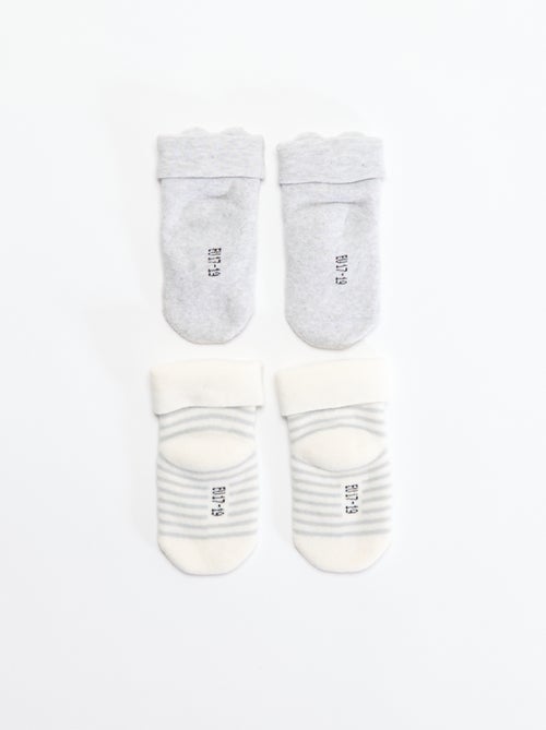 Lot de 2 paires de chaussettes naissance - Kiabi