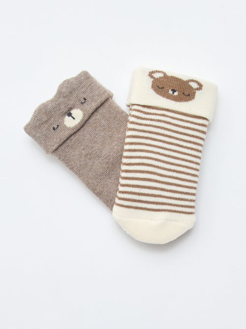 Lot de 2 paires de chaussettes naissance - Kiabi