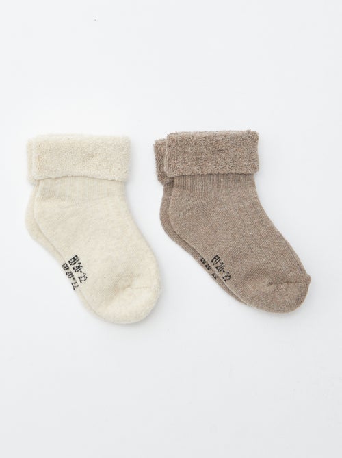 Lot de 2 paires de chaussettes naissance - Kiabi