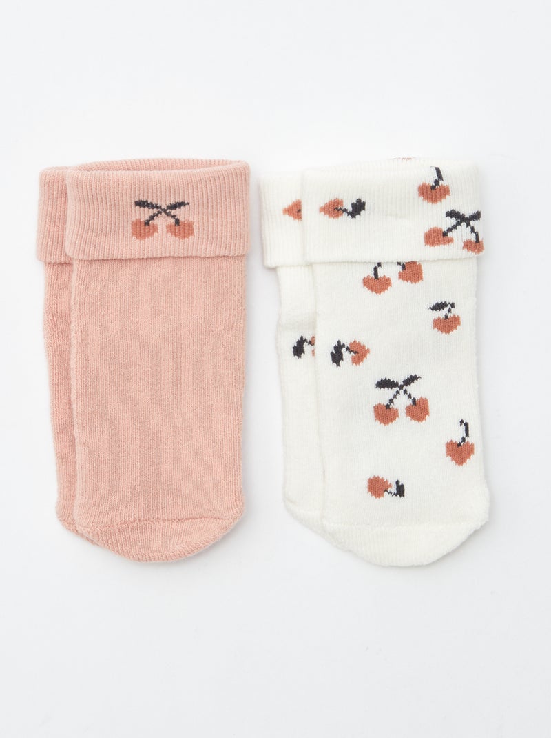 Lot de 2 paires de chaussettes naissances Blanc - Kiabi