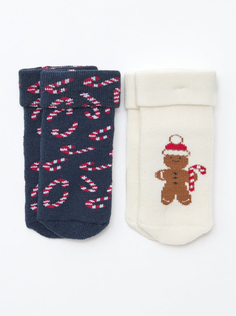 Lot de 2 paires de chaussettes naissances Bleu - Kiabi