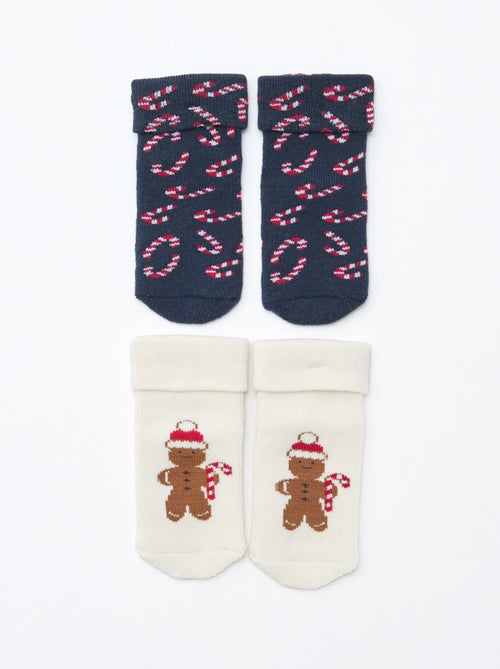 Lot de 2 paires de chaussettes naissances - Kiabi