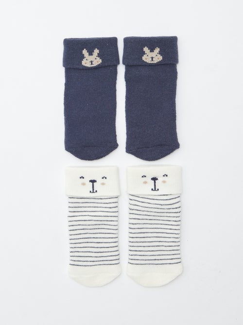 Lot de 2 paires de chaussettes naissances - Kiabi