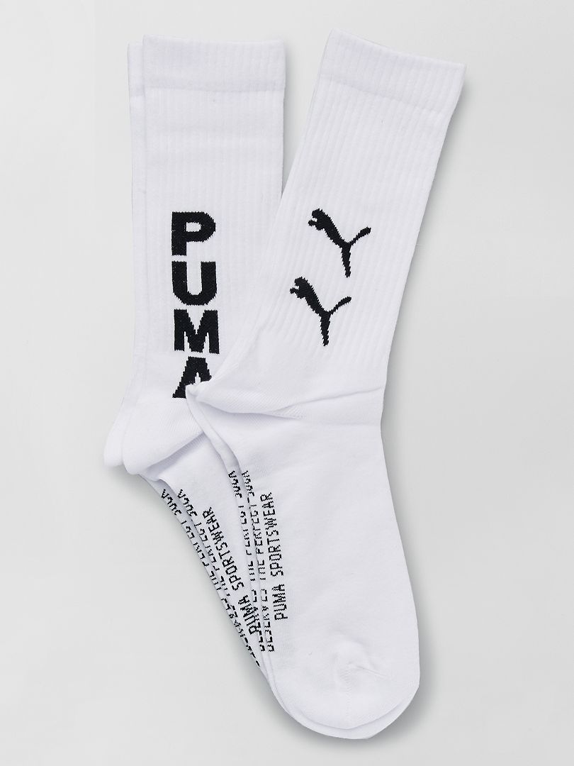 Puma Lot de 3 chaussettes sport blanc grande taille