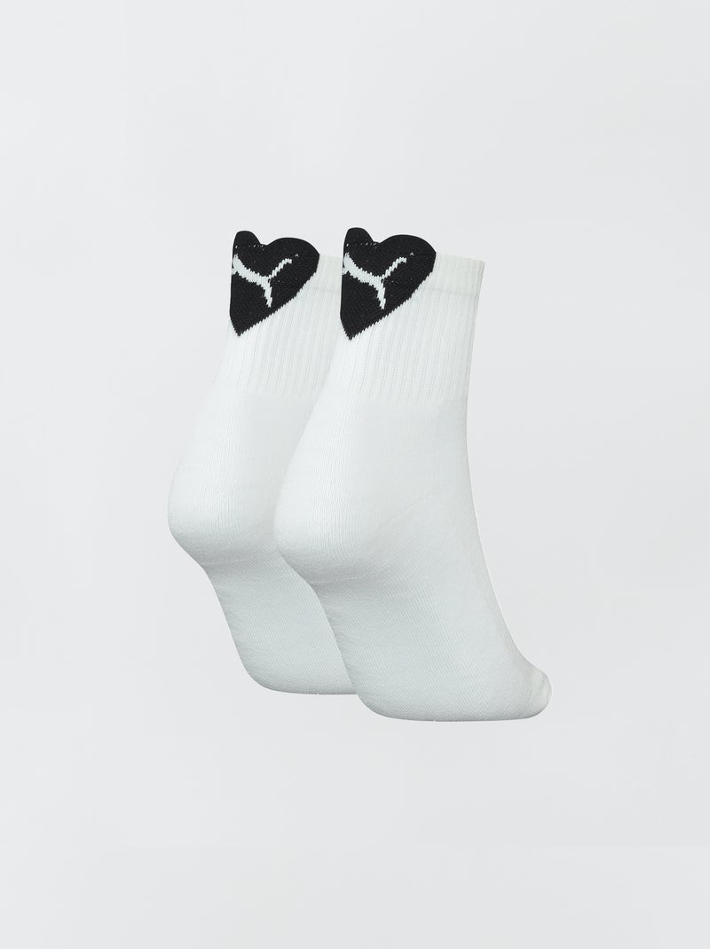 Lot de 2 paires de chaussettes 'Puma' Blanc/noir - Kiabi