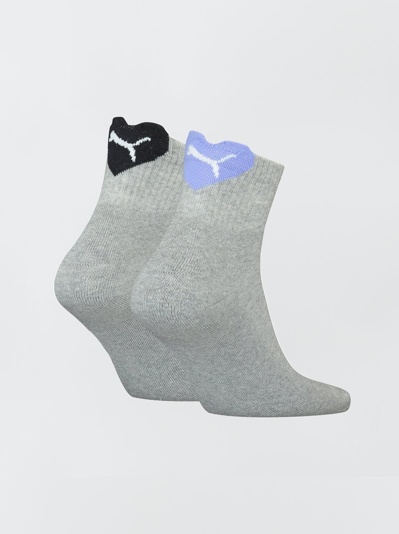 Lot de 2 paires de chaussettes 'Puma' Gris/bleu/noir - Kiabi