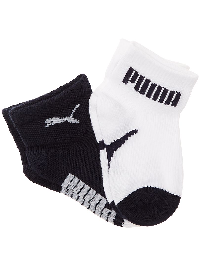 Lot de 2 paires de chaussettes 'Puma' noir/blanc - Kiabi