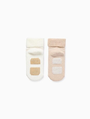 Lot de 2 Paires de Chaussettes Rayées Antidérapantes