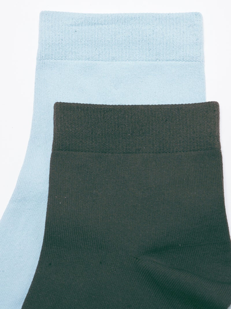 Lot de 2 Paires de Chaussettes Skin Bleu ciel - Kiabi