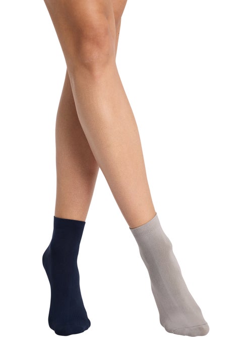 Lot de 2 Paires de Chaussettes Skin - Kiabi Lot de 2 Paires de Chaussettes Skin - Kiabi