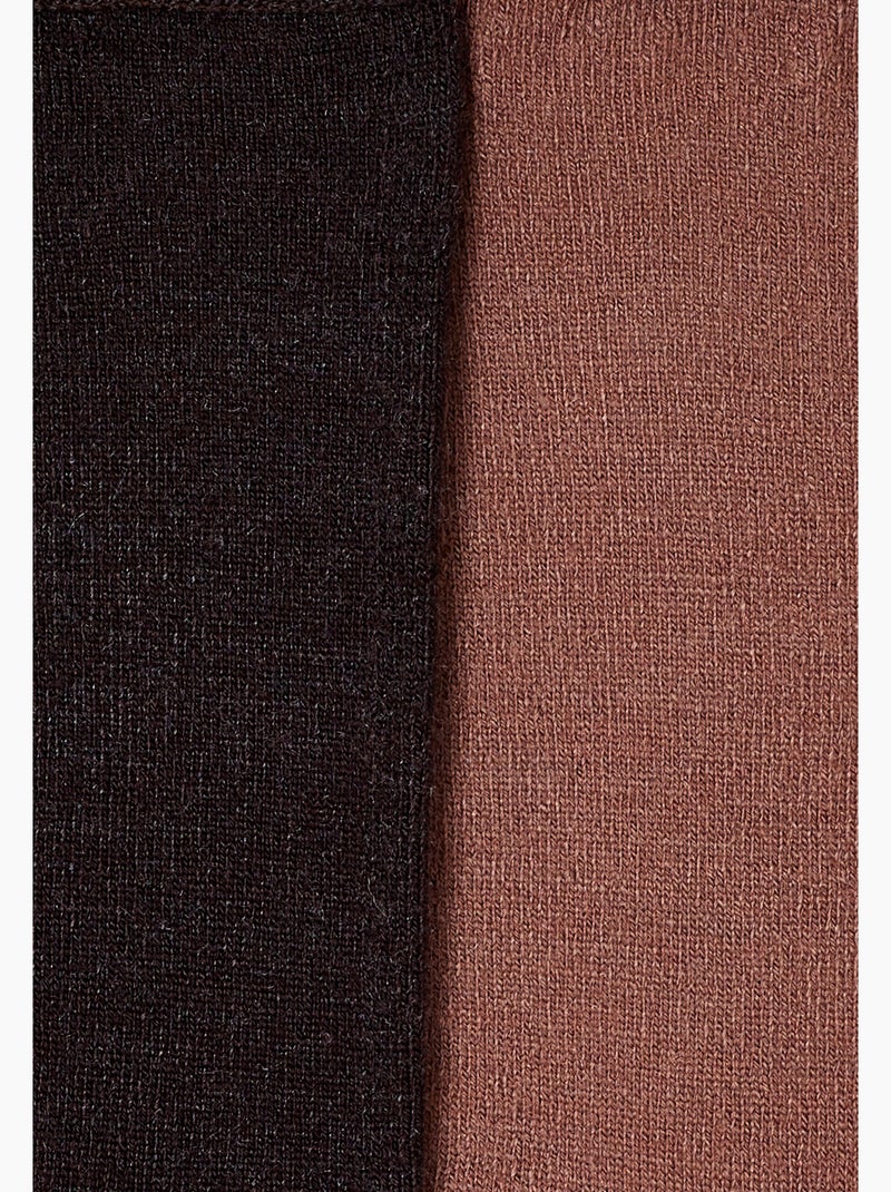 Lot de 2 paires de chaussettes soie et thermolactyl - damart Marron - Kiabi