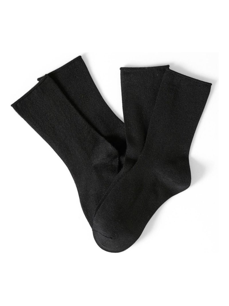 Lot de 2 paires de chaussettes soie et Thermolactyl - Damart Noir - Kiabi