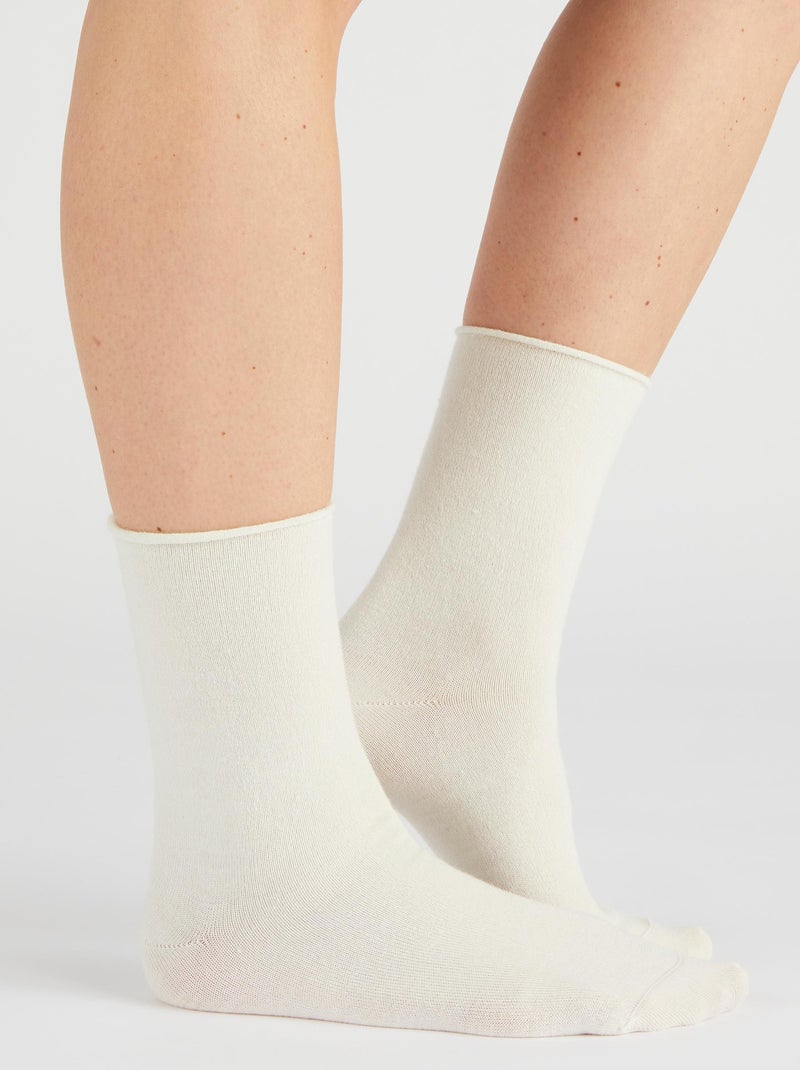 Lot de 2 paires de chaussettes soie et Thermolactyl - Damart Rose - Kiabi