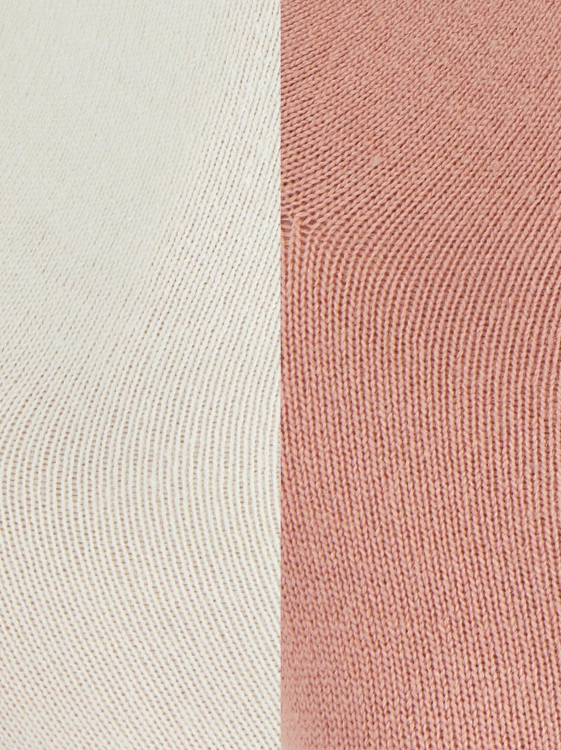 Lot de 2 paires de chaussettes soie et Thermolactyl - Damart Rose - Kiabi