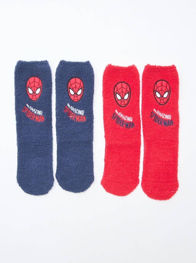 Lot de 2 paires de chaussettes 'Spiderman' 'Marvel' Bleu - Kiabi