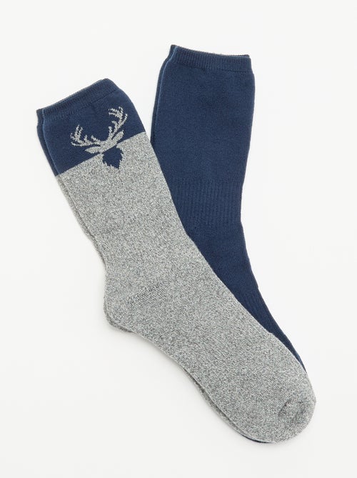 Lot de 2 paires de chaussettes thermiques - Kiabi Lot de 2 paires de chaussettes thermiques - Kiabi