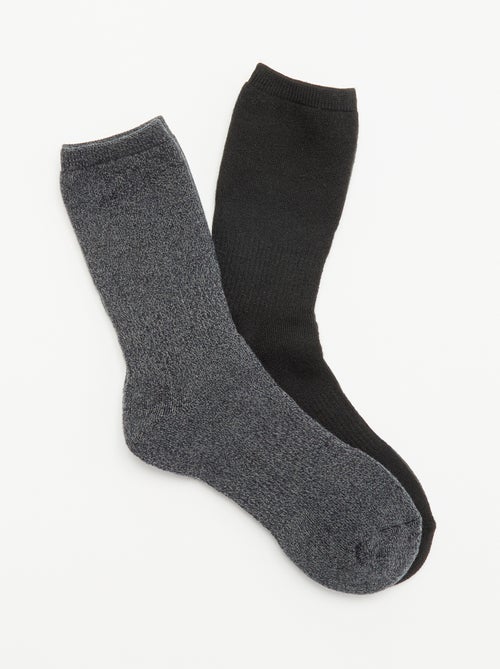 Lot de 2 paires de chaussettes thermiques - Kiabi Lot de 2 paires de chaussettes thermiques - Kiabi