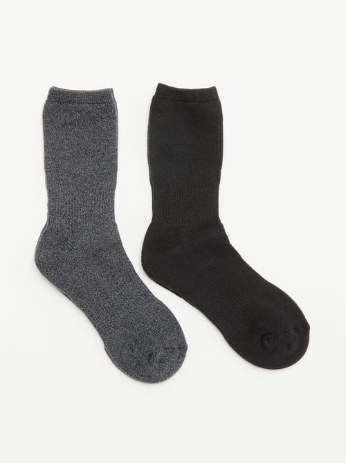 Lot de 2 paires de chaussettes thermiques - Kiabi Lot de 2 paires de chaussettes thermiques - Kiabi
