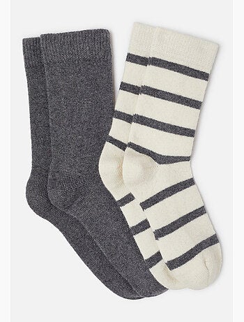 Lot de 2 paires de chaussettes thermolactyl avec laine et cachemire - damart