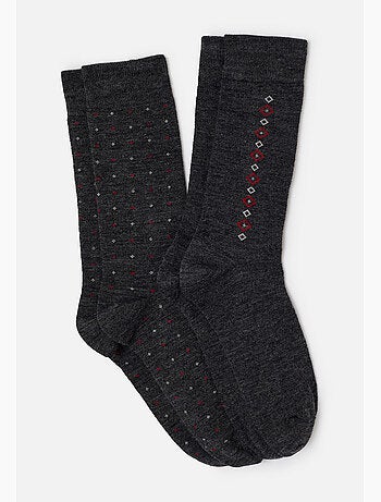 Lot de 2 paires de chaussettes Thermolactyl en maille laineuse - Damart