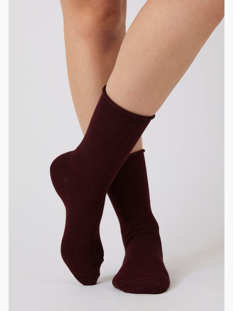 Lot de 2 paires de chaussettes thermolactyl fines et chaudes - damart Rouge - Kiabi