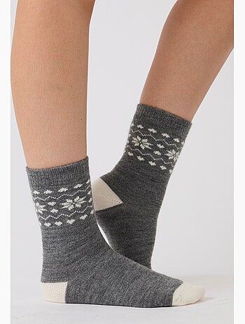 Lot de 2 paires de chaussettes thermolactyl maille laineuse - damart