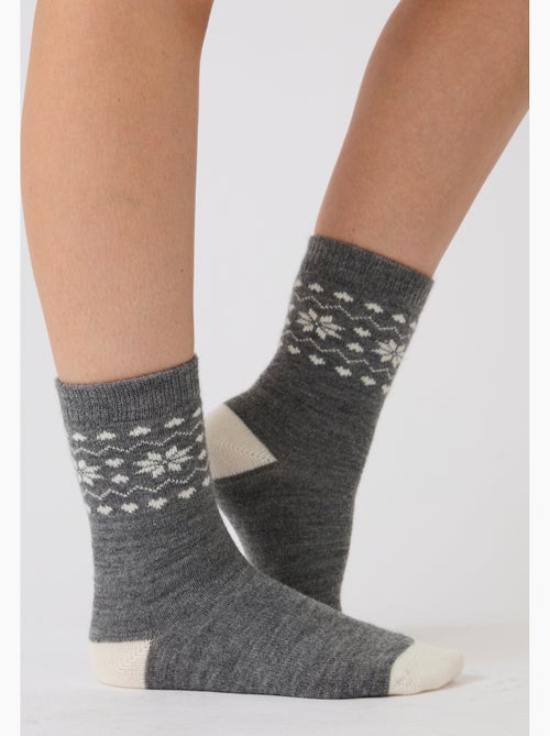 Lot de 2 paires de chaussettes thermolactyl maille laineuse  - damart - Kiabi
