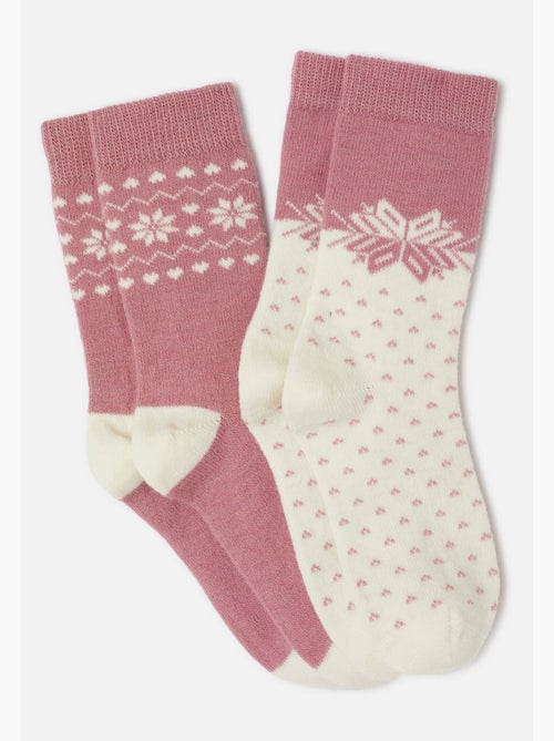 Lot de 2 paires de chaussettes thermolactyl maille laineuse  - damart - Kiabi