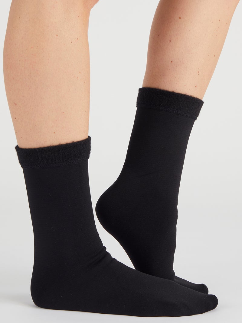 Lot de 2 paires de chaussettes Thermolactyl opaques - Damart Noir - Kiabi