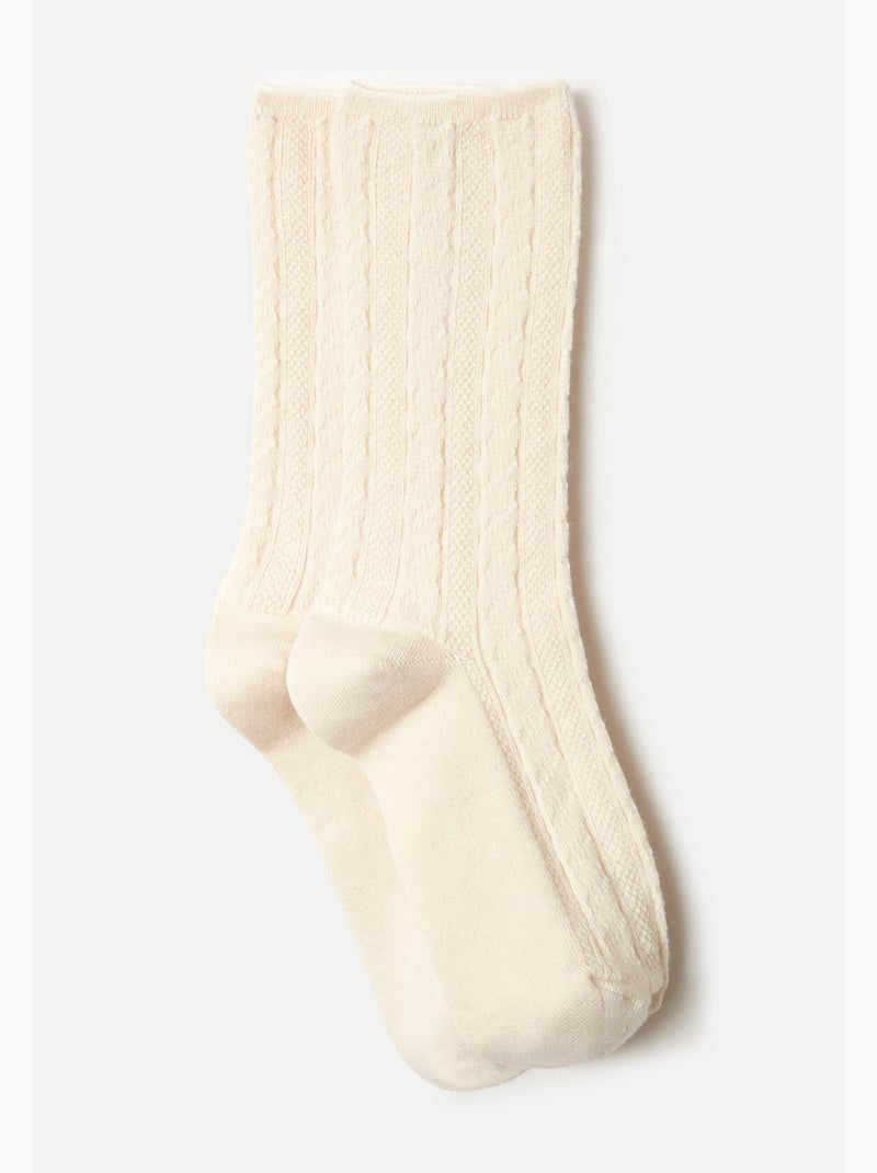 Lot de 2 paires de chaussettes torsadées thermolactyl - damart Rose - Kiabi