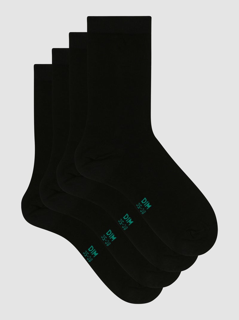 Lot de 2 paires de chaussettes unies Gots Good Socks Noir - Kiabi