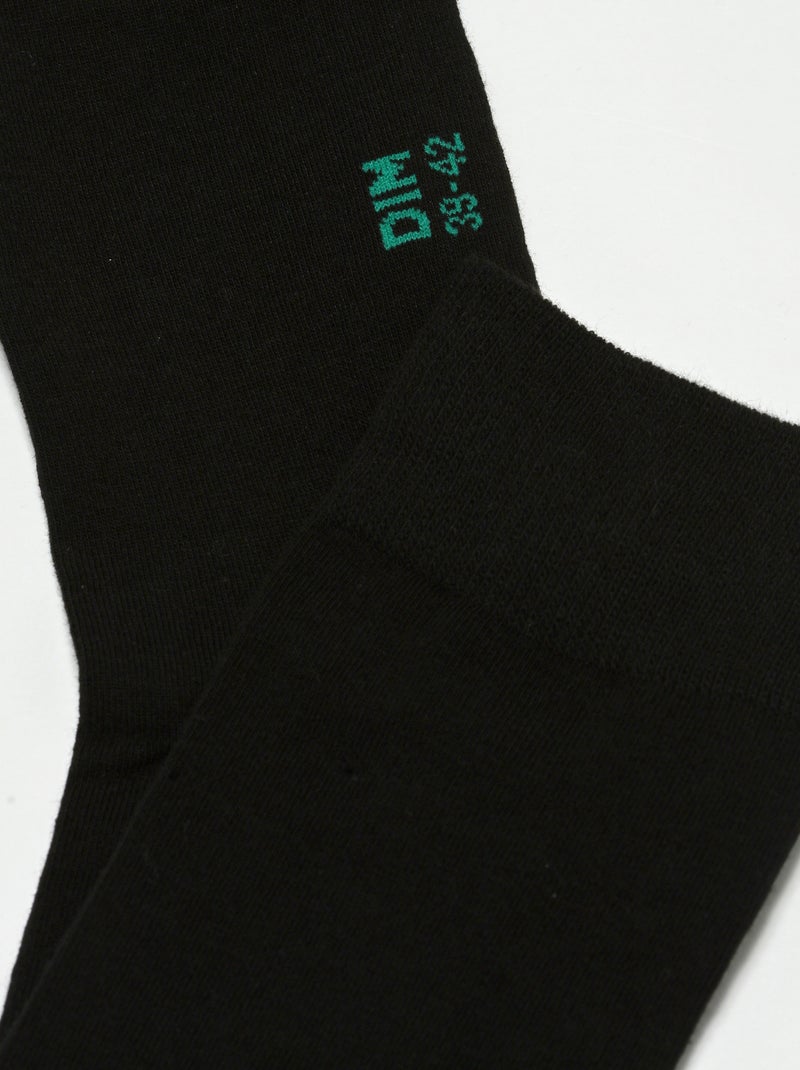 Lot de 2 paires de chaussettes unies Gots Good Socks Noir - Kiabi