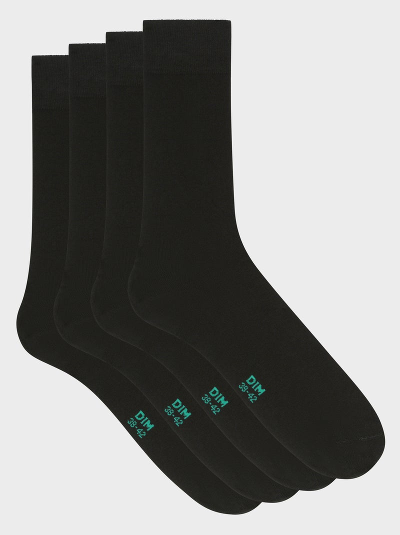 Lot de 2 paires de chaussettes unies Gots Good Socks Noir - Kiabi